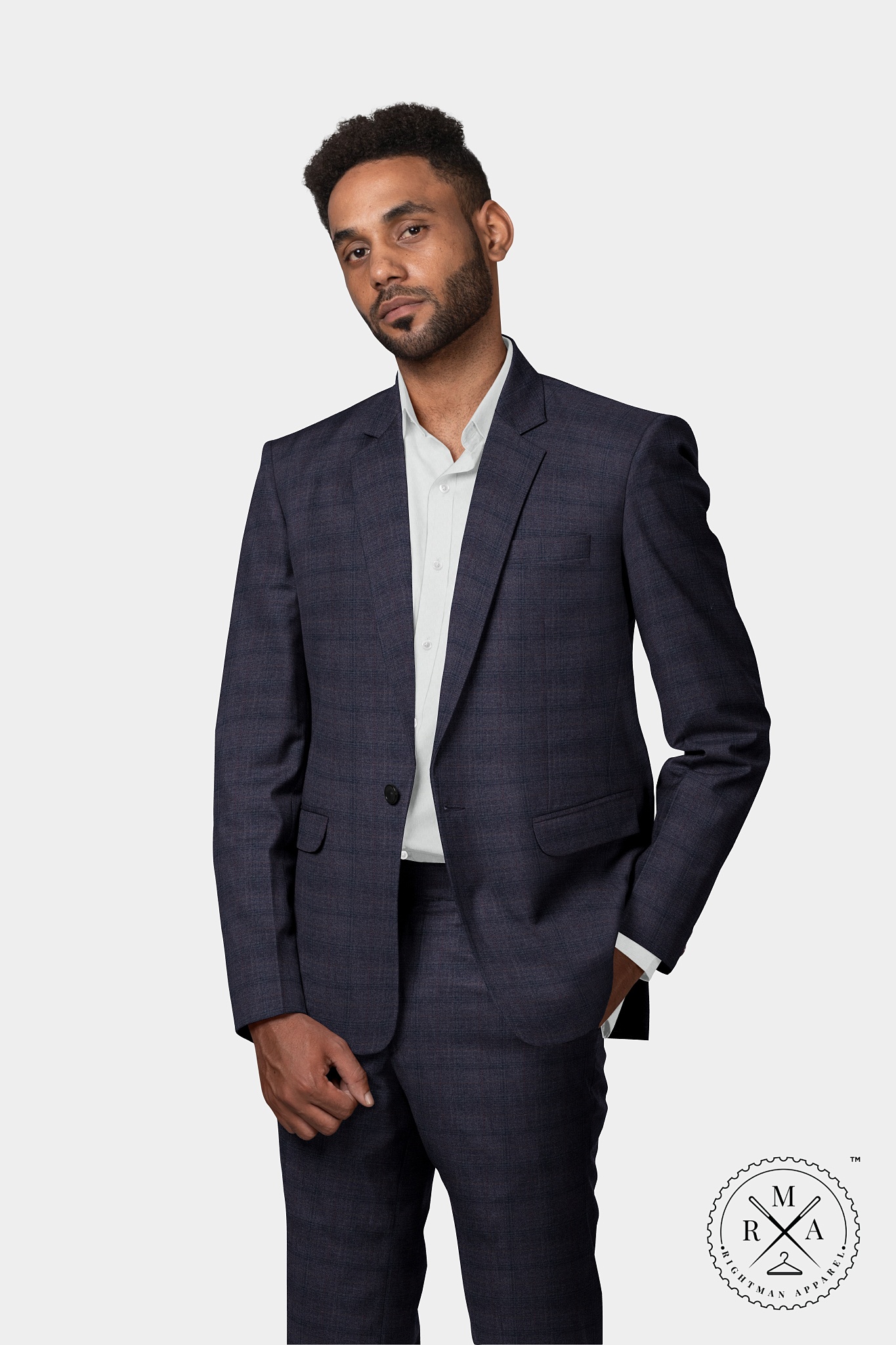 Purple Checks Two Piece Suit SU315